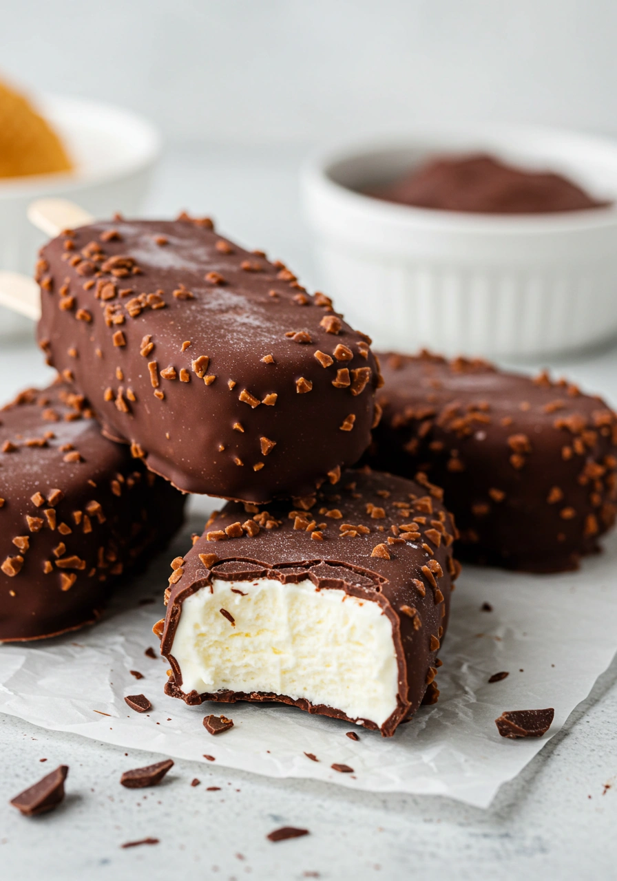 Homemade Chocolate-Dipped Ice Cream Bars - tertiary view